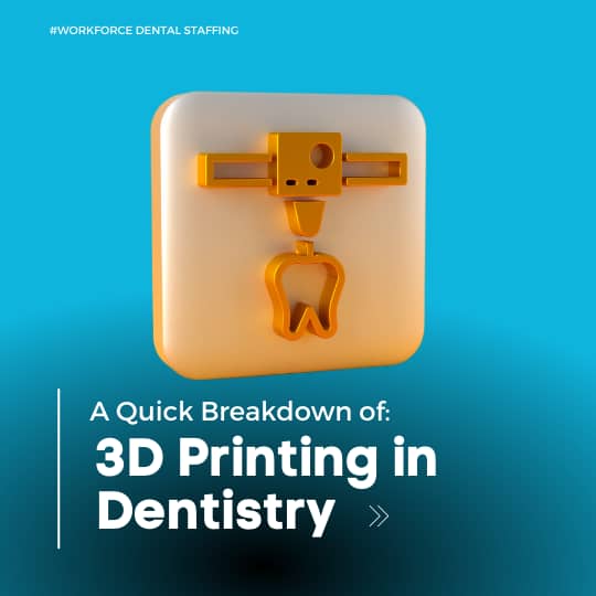 3D image of a 3D tooth being printed